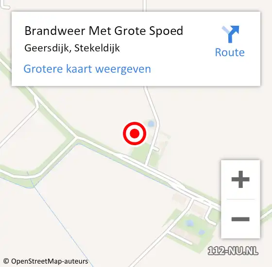 Locatie op kaart van de 112 melding: Brandweer Met Grote Spoed Naar Geersdijk, Stekeldijk op 11 januari 2018 20:35