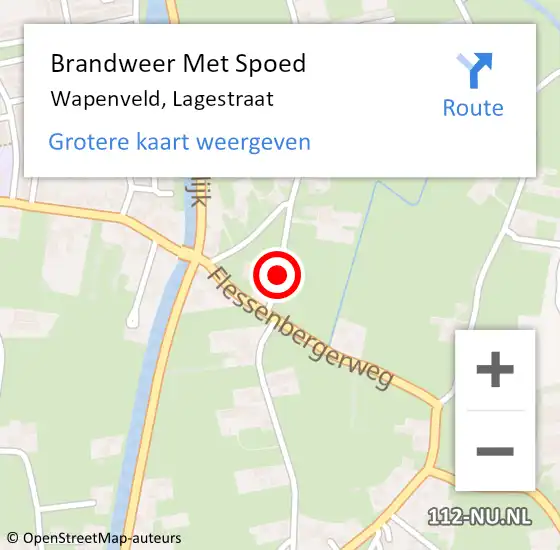 Locatie op kaart van de 112 melding: Brandweer Met Spoed Naar Wapenveld, Lagestraat op 12 februari 2014 20:37