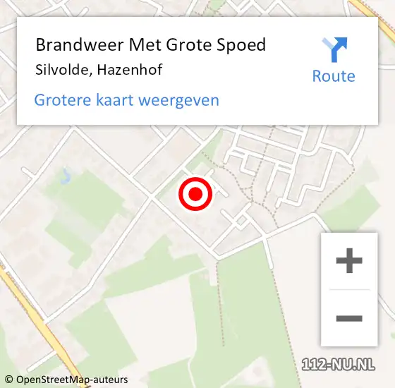 Locatie op kaart van de 112 melding: Brandweer Met Grote Spoed Naar Silvolde, Hazenhof op 12 januari 2018 01:15