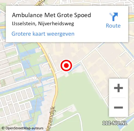 Locatie op kaart van de 112 melding: Ambulance Met Grote Spoed Naar IJsselstein, Nijverheidsweg op 12 januari 2018 02:38