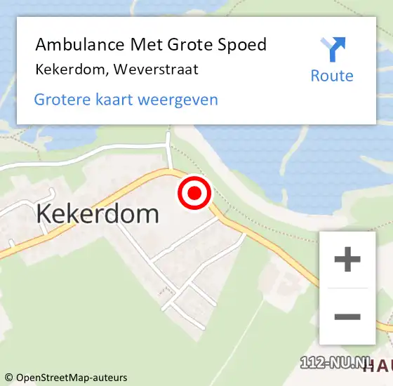 Locatie op kaart van de 112 melding: Ambulance Met Grote Spoed Naar Kekerdom, Weverstraat op 12 januari 2018 06:25