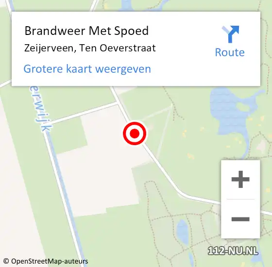 Locatie op kaart van de 112 melding: Brandweer Met Spoed Naar Zeijerveen, Ten Oeverstraat op 12 januari 2018 06:26