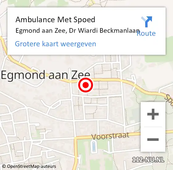 Locatie op kaart van de 112 melding: Ambulance Met Spoed Naar Egmond aan Zee, Dr Wiardi Beckmanlaan op 12 januari 2018 08:43