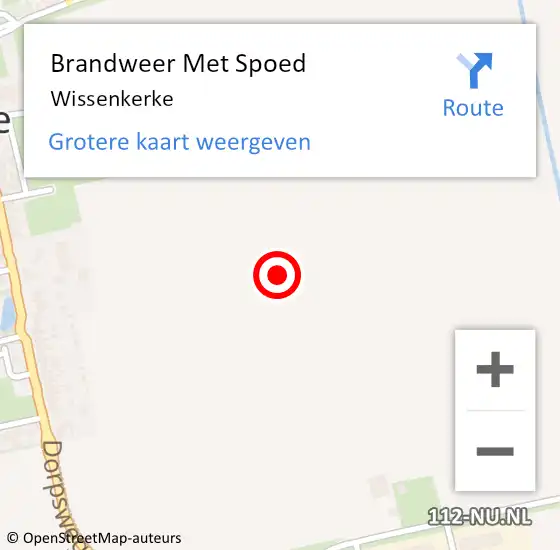 Locatie op kaart van de 112 melding: Brandweer Met Spoed Naar Wissenkerke op 12 januari 2018 09:24