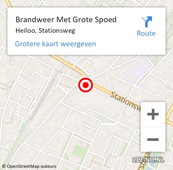 Locatie op kaart van de 112 melding: Brandweer Met Grote Spoed Naar Heiloo, Stationsweg op 12 februari 2014 21:18