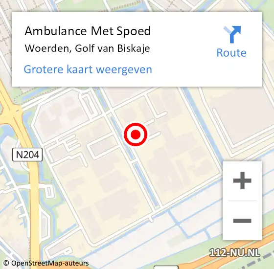 Locatie op kaart van de 112 melding: Ambulance Met Spoed Naar Woerden, Golf van Biskaje op 12 januari 2018 10:43