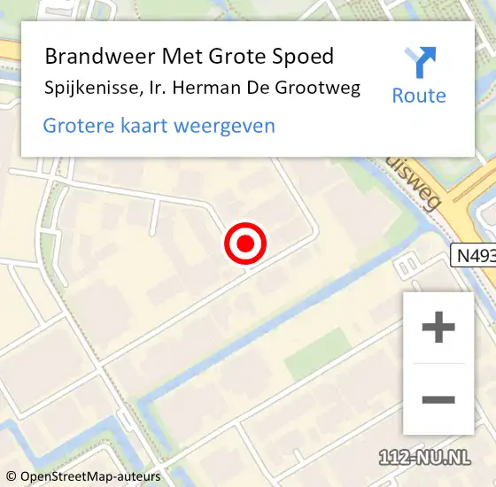 Locatie op kaart van de 112 melding: Brandweer Met Grote Spoed Naar Spijkenisse, Heyermansstraat op 12 januari 2018 10:50