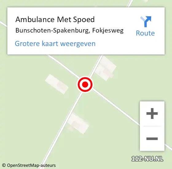 Locatie op kaart van de 112 melding: Ambulance Met Spoed Naar Bunschoten-Spakenburg, Fokjesweg op 12 januari 2018 12:30