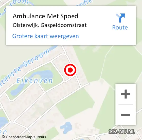 Locatie op kaart van de 112 melding: Ambulance Met Spoed Naar Oisterwijk, Gaspeldoornstraat op 12 januari 2018 14:21