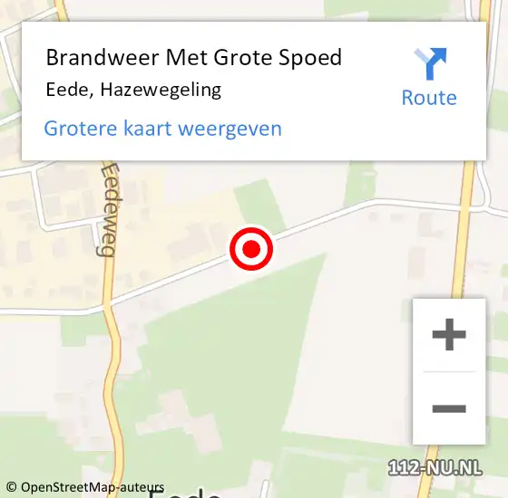 Locatie op kaart van de 112 melding: Brandweer Met Grote Spoed Naar Eede, Hazewegeling op 12 januari 2018 15:18