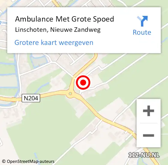 Locatie op kaart van de 112 melding: Ambulance Met Grote Spoed Naar Linschoten, Nieuwe Zandweg op 12 januari 2018 15:58