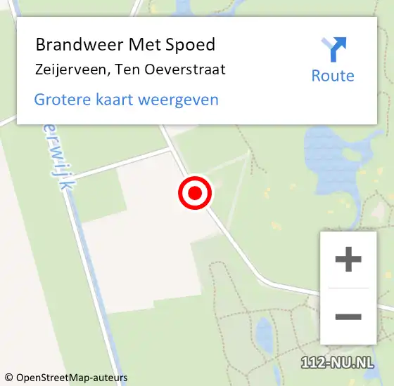 Locatie op kaart van de 112 melding: Brandweer Met Spoed Naar Zeijerveen, Ten Oeverstraat op 12 januari 2018 16:09