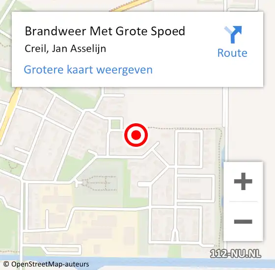 Locatie op kaart van de 112 melding: Brandweer Met Grote Spoed Naar Creil, Jan Asselijn op 12 januari 2018 16:52