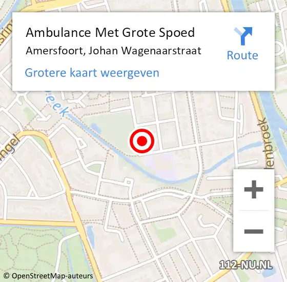 Locatie op kaart van de 112 melding: Ambulance Met Grote Spoed Naar Amersfoort, Johan Wagenaarstraat op 12 januari 2018 17:35