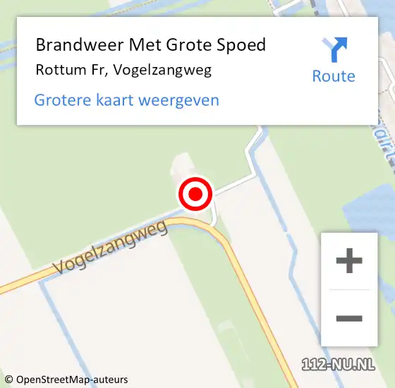 Locatie op kaart van de 112 melding: Brandweer Met Grote Spoed Naar Rottum Fr, Vogelzangweg op 12 januari 2018 17:36