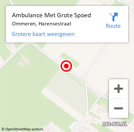 Locatie op kaart van de 112 melding: Ambulance Met Grote Spoed Naar Ommeren, Harensestraat op 12 februari 2014 22:58