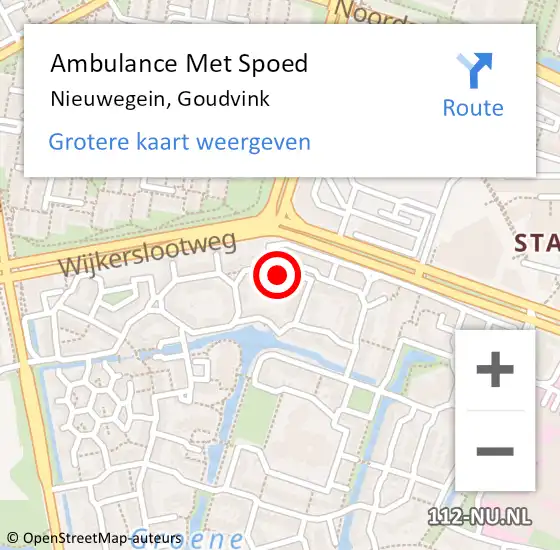 Locatie op kaart van de 112 melding: Ambulance Met Spoed Naar Nieuwegein, Goudvink op 12 januari 2018 19:33