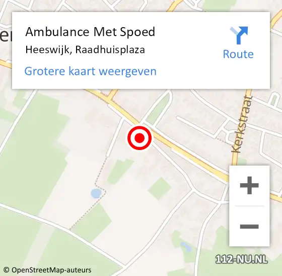 Locatie op kaart van de 112 melding: Ambulance Met Spoed Naar Heeswijk, Raadhuisplaza op 12 januari 2018 20:01