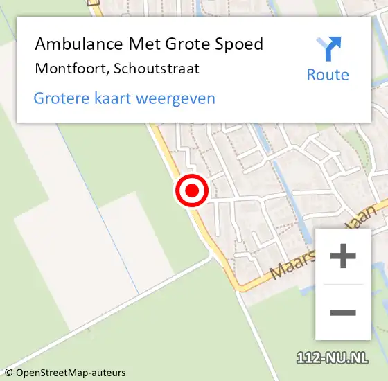 Locatie op kaart van de 112 melding: Ambulance Met Grote Spoed Naar Montfoort, Schoutstraat op 12 januari 2018 21:27