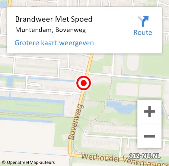 Locatie op kaart van de 112 melding: Brandweer Met Spoed Naar Muntendam, Bovenweg op 12 januari 2018 21:42