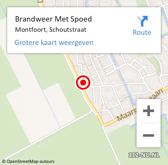 Locatie op kaart van de 112 melding: Brandweer Met Spoed Naar Montfoort, Schoutstraat op 12 januari 2018 21:46