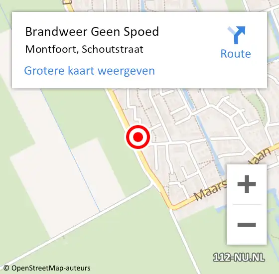 Locatie op kaart van de 112 melding: Brandweer Geen Spoed Naar Montfoort, Schoutstraat op 12 januari 2018 21:48