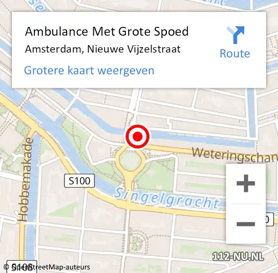 Locatie op kaart van de 112 melding: Ambulance Met Grote Spoed Naar Amsterdam, Nieuwe Vijzelstraat op 12 januari 2018 23:30