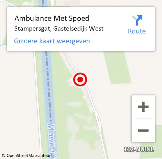 Locatie op kaart van de 112 melding: Ambulance Met Spoed Naar Stampersgat, Gastelsedijk West op 13 januari 2018 02:43