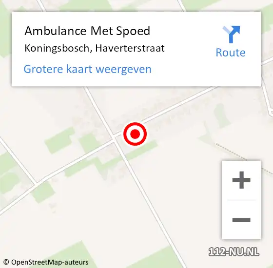 Locatie op kaart van de 112 melding: Ambulance Met Spoed Naar Koningsbosch, Haverterstraat op 13 januari 2018 02:45