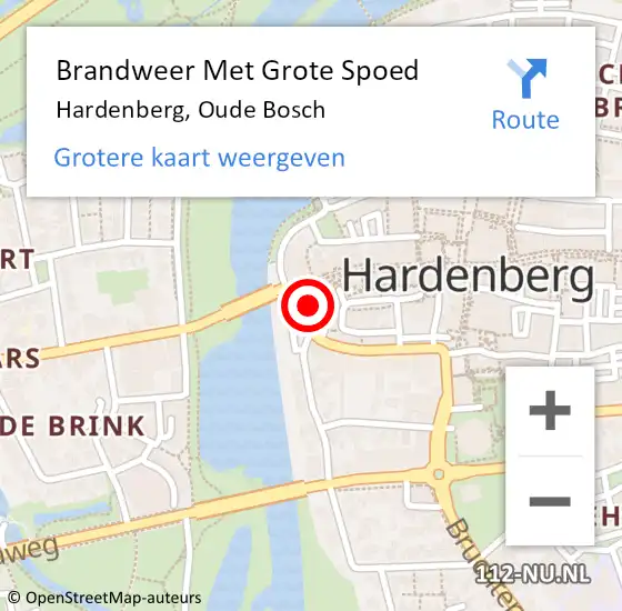 Locatie op kaart van de 112 melding: Brandweer Met Grote Spoed Naar Hardenberg, Oude Bosch op 13 januari 2018 03:06