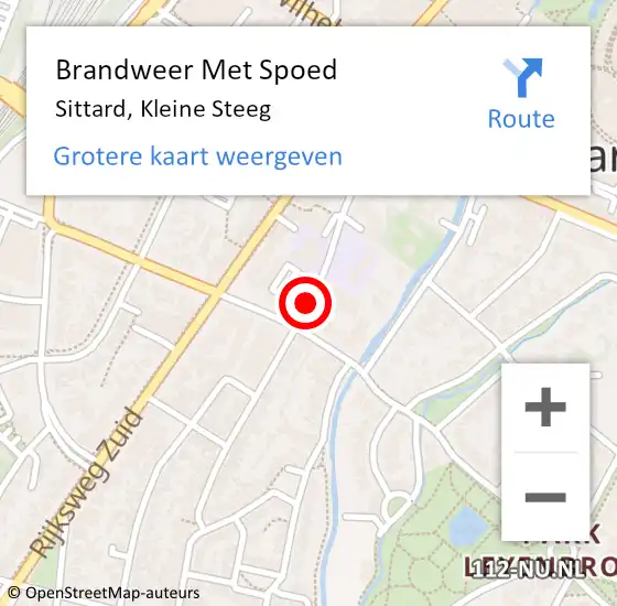 Locatie op kaart van de 112 melding: Brandweer Met Spoed Naar Sittard, Kleine Steeg op 13 januari 2018 03:50