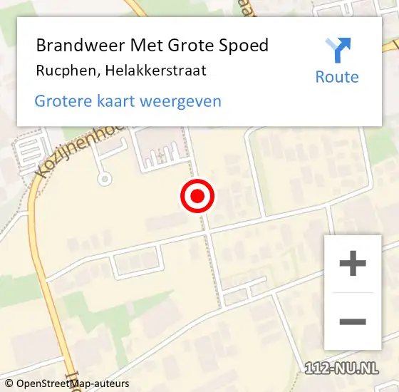 Locatie op kaart van de 112 melding: Brandweer Met Grote Spoed Naar Rucphen, Helakkerstraat op 13 januari 2018 04:28