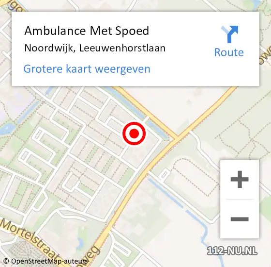 Locatie op kaart van de 112 melding: Ambulance Met Spoed Naar Noordwijk, Leeuwenhorstlaan op 13 januari 2018 08:05