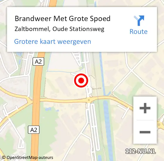 Locatie op kaart van de 112 melding: Brandweer Met Grote Spoed Naar Zaltbommel, Oude Stationsweg op 13 januari 2018 09:57