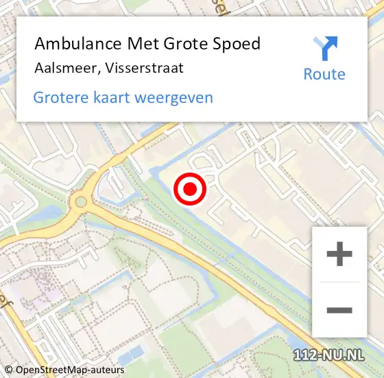 Locatie op kaart van de 112 melding: Ambulance Met Grote Spoed Naar Aalsmeer, Visserstraat op 13 januari 2018 10:20