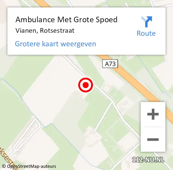 Locatie op kaart van de 112 melding: Ambulance Met Grote Spoed Naar Vianen, Rotsestraat op 13 januari 2018 11:08