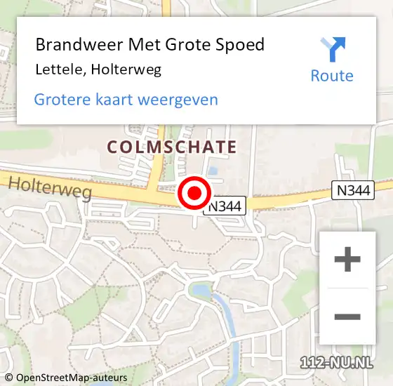 Locatie op kaart van de 112 melding: Brandweer Met Grote Spoed Naar Lettele, Holterweg op 13 januari 2018 11:47