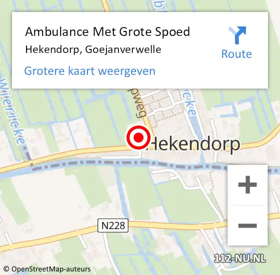 Locatie op kaart van de 112 melding: Ambulance Met Grote Spoed Naar Hekendorp, Goejanverwelle op 13 januari 2018 12:29