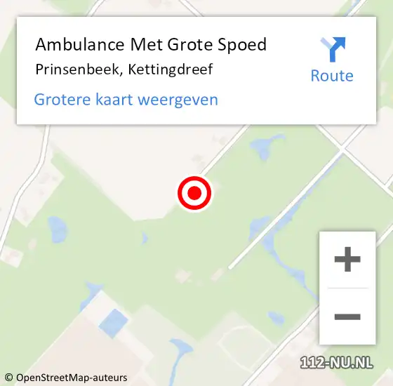 Locatie op kaart van de 112 melding: Ambulance Met Grote Spoed Naar Prinsenbeek, Kettingdreef op 13 januari 2018 12:40
