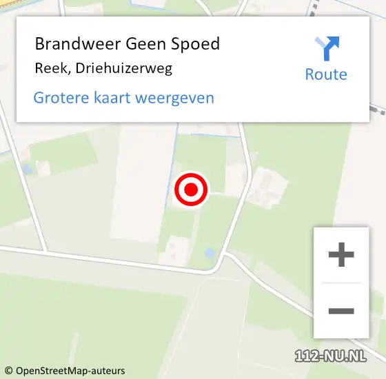 Locatie op kaart van de 112 melding: Brandweer Geen Spoed Naar Reek, Driehuizerweg op 13 januari 2018 13:06