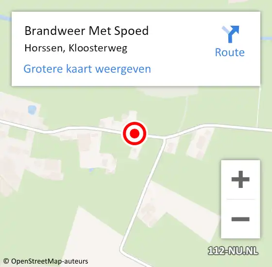 Locatie op kaart van de 112 melding: Brandweer Met Spoed Naar Horssen, Kloosterweg op 13 januari 2018 14:31