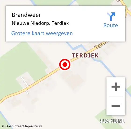 Locatie op kaart van de 112 melding: Brandweer Nieuwe Niedorp, Terdiek op 13 januari 2018 17:09