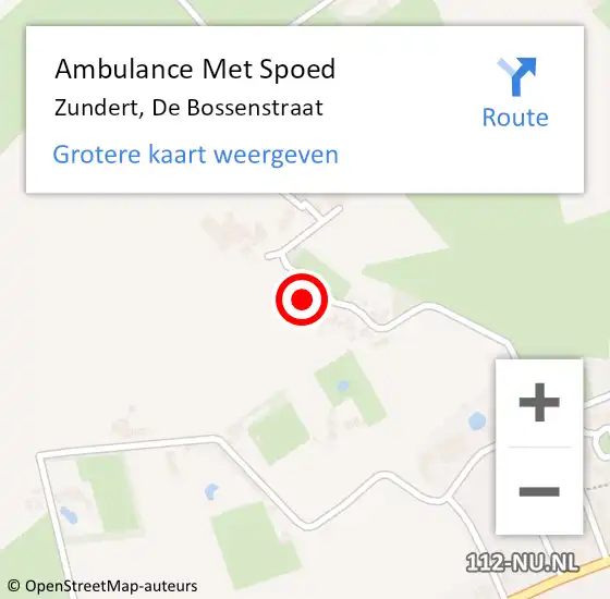 Locatie op kaart van de 112 melding: Ambulance Met Spoed Naar Zundert, De Bossenstraat op 13 januari 2018 19:52