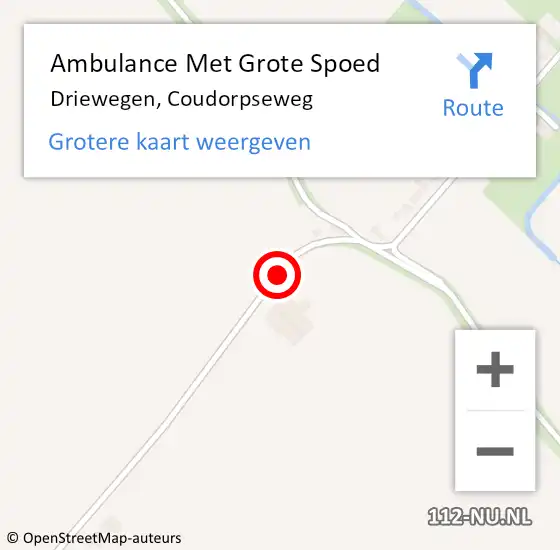 Locatie op kaart van de 112 melding: Ambulance Met Grote Spoed Naar Driewegen, Coudorpseweg op 13 januari 2018 19:55