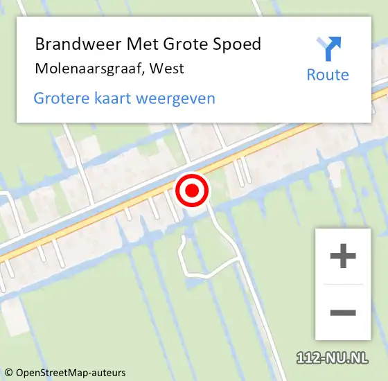 Locatie op kaart van de 112 melding: Brandweer Met Grote Spoed Naar Molenaarsgraaf, West op 13 januari 2018 20:17