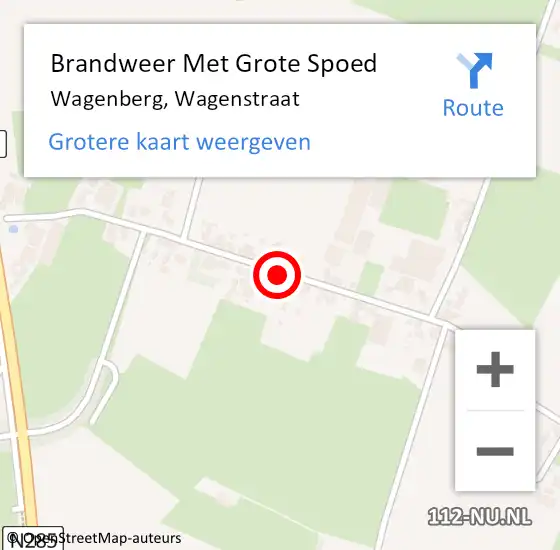 Locatie op kaart van de 112 melding: Brandweer Met Grote Spoed Naar Wagenberg, Wagenstraat op 13 januari 2018 22:11