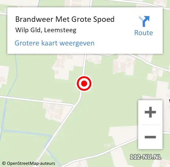 Locatie op kaart van de 112 melding: Brandweer Met Grote Spoed Naar Wilp Gld, Leemsteeg op 13 februari 2014 04:56