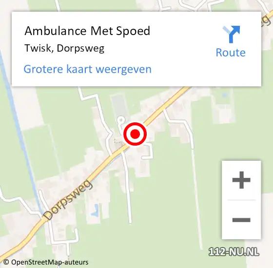 Locatie op kaart van de 112 melding: Ambulance Met Spoed Naar Twisk, Dorpsweg op 14 januari 2018 00:32