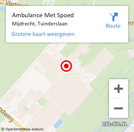 Locatie op kaart van de 112 melding: Ambulance Met Spoed Naar Mijdrecht, Tuinderslaan op 14 januari 2018 01:03