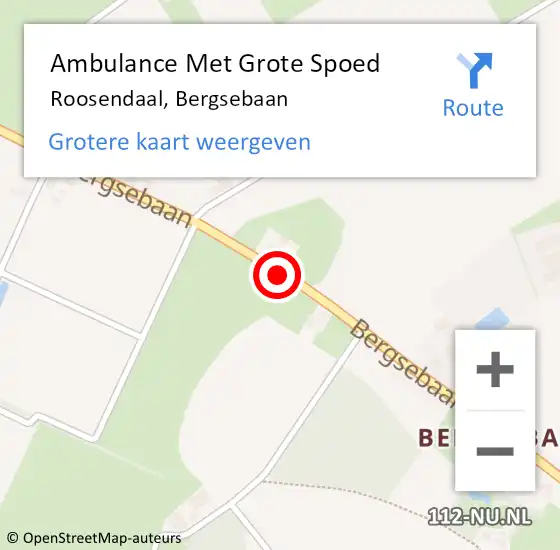 Locatie op kaart van de 112 melding: Ambulance Met Grote Spoed Naar Roosendaal, Bergsebaan op 14 januari 2018 02:27